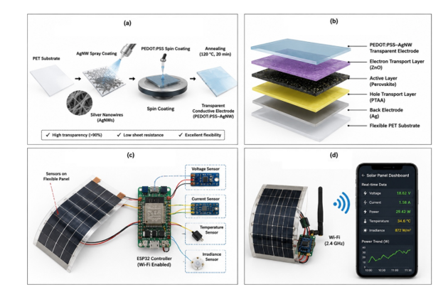 IoT-Connected Transparent Conductive Polymer–Silver Nano-wire Electrodes for Real-Time Performance Monitoring of Flexible Solar Panels 1 046c1f95 fi