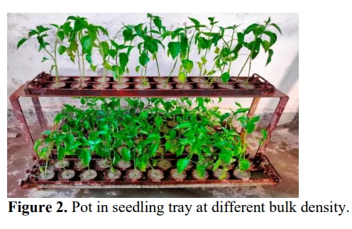 Optimization of Bulk Density and Moisture Content in Different Stages of Plantation for the Single Row Manually Operated Vegetable Transplanter for Brinjal and Chilli. 3 figures