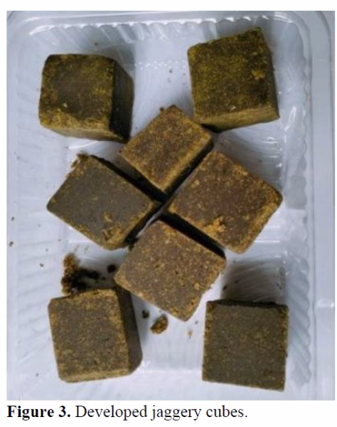 Development of Calcium Enriched Jaggery Cubes Using Moringa Leaf Powder 4 figures