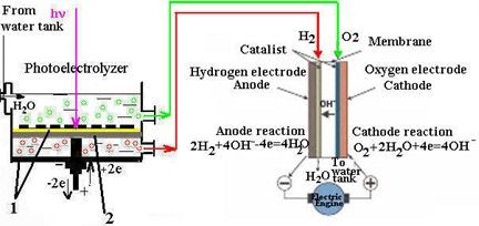 Modeling of the Mechanism of Generating Processes of Water Electrolysis and Photosynthesis with Solar Energy Used for Productions of Gas Oxygen and Hydrogen, of Concentrate of the High-calorie Microalgae Chlorella, and for Industrial Wastewater Treatment 8 figures