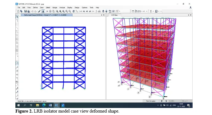 Comparative Analysis of using Rubber isolator and Friction isolator in G+8 Building by SAP 2000 3 figures