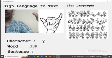 A Study of ROI Based Sign Language to Text Translation in Real Time Using Deep Learning 4 figures